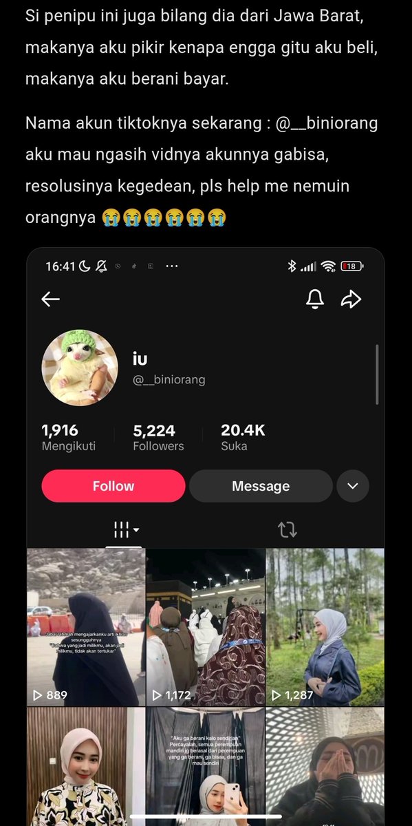 gojorocksss_69's tweet photo. Temen temen Aku abis DITIPU gitu catokan pl yang di komen" tikt*k, aku berani bayar karena beneran alesan yang dipake si penipu ini tuh masuk akal dan dia ngasih bbrp bukti klo dia beneran punya catokannya. Trus ak udah keburu bayar 766rb.. Ada yg bisa bantu nemuin orangnya ga ya https://t.co/RS12vHxDnP
