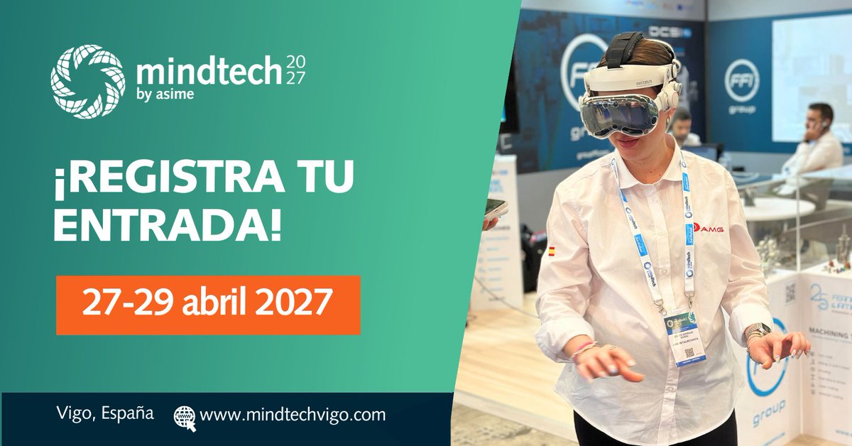 MindtechVigo's tweet photo. 🎉📢 ¡Ya están abiertas las inscripciones de visitantes para #Mindtech27!

No te pierdas la cita clave de la industria y la tecnología en el Polo Ibérico, del 27 al 29 de abril de 2027. 

¡Te esperamos!

https://t.co/DobleXDQ9c https://t.co/DpJuRpT6O3