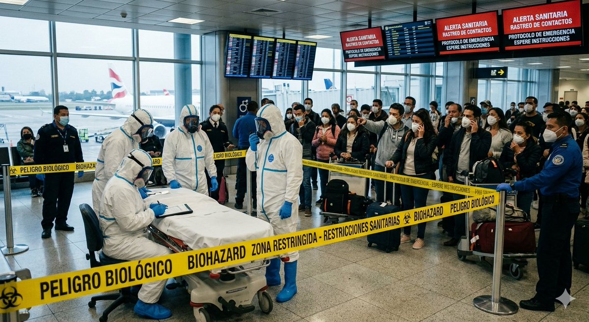 icardo8's tweet image. ÚLTIMO MINUTO:

ACABA DE FALLECER EN UN AEROPUERTO un nacional británico que tuvo contacto con el paciente cero de esta peligrosa cepa ANDES del Hantavirus por lo que se han iniciado los rastreos de contactos (contact tracing) de los pasajeros que inter actuaron con el fallecido.