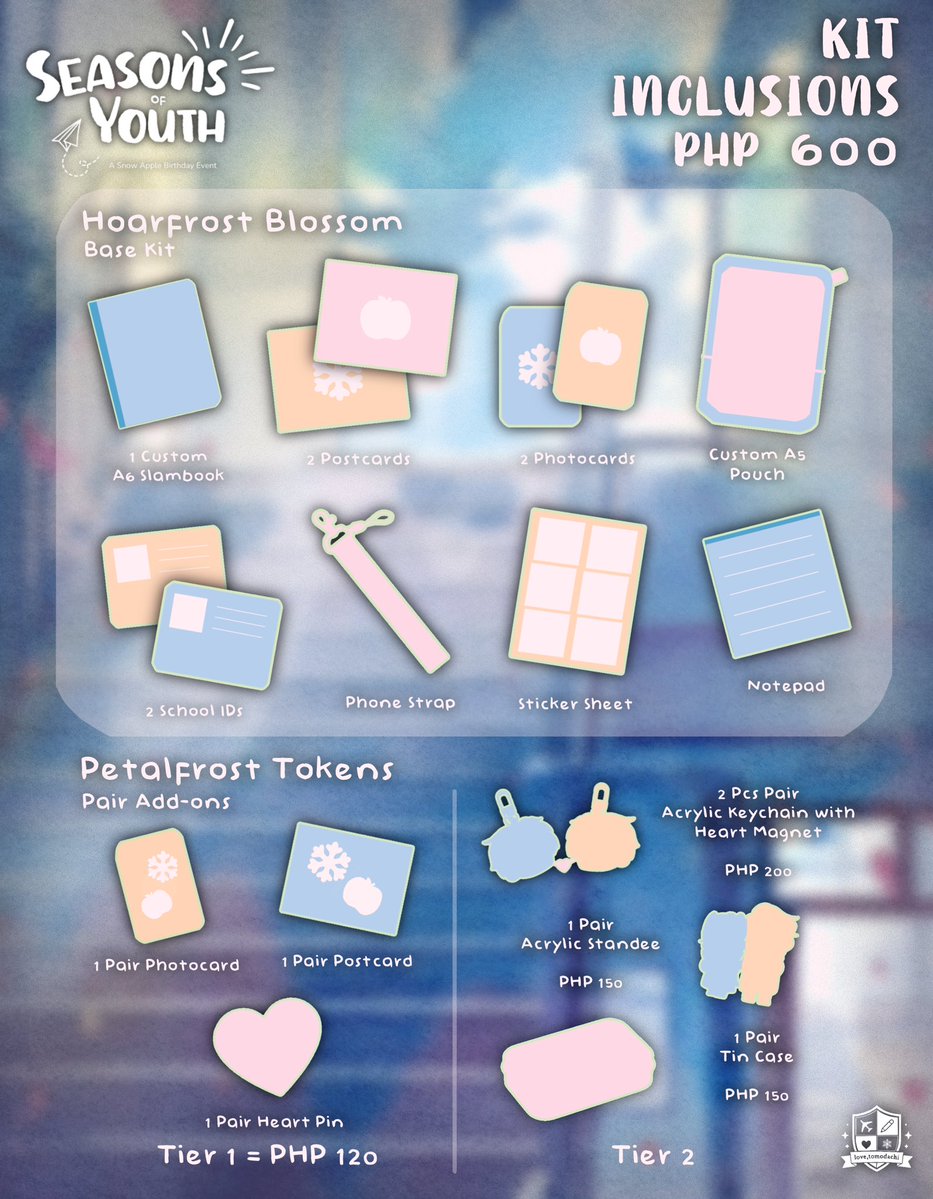 #SnowAppleCSE Kit Preview 📚

Every season leaves behind something to hold on to.

Presenting the 𝐒𝐞𝐚𝐬𝐨𝐧𝐬 𝐨𝐟 𝐘𝐨𝐮𝐭𝐡 kit inclusions—simple tokens inspired by campus days and the memories that made them unforgettable. Each item is a small reminder of the warmth,