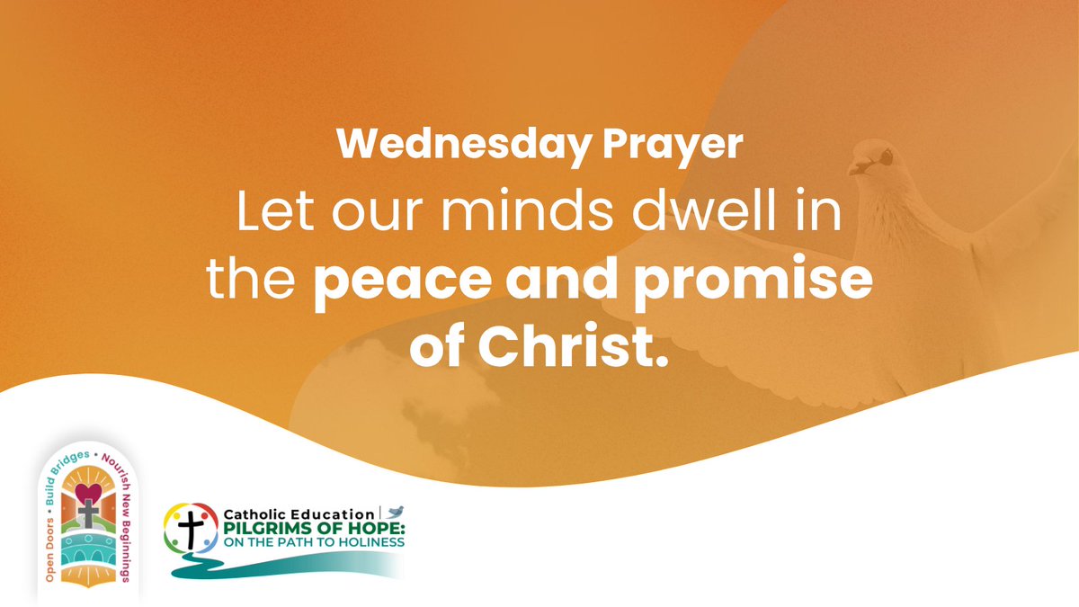OttCatholicSB's tweet photo. Across the #OCSB, Wednesday of #CathEdWeek calls us to dwell in the peace and promise of Christ. In the midst of busy school days and life’s uncertainties, we are reminded to trust in the steady presence of Jesus who journeys with us ✝️

#Peace #FaithInAction #CatholicEducation https://t.co/9YFNeHI9DM