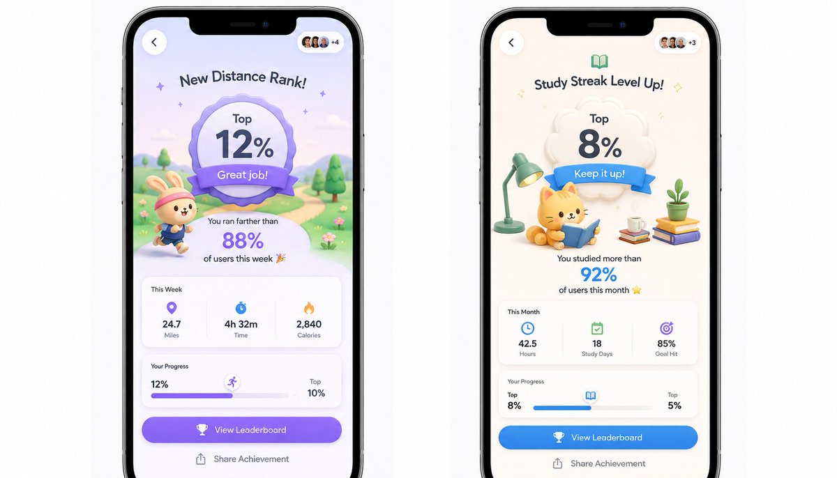 Want to get users absolutely HOOKED on your app? 

Here is a psychologically proven way to do so👀

EVALUATE and RANK people's abilities 🏆

Humans have a desire to compare themselves to others😅

And you can literally apply this to ANY app

Here are 3 reasons why 

- You're in