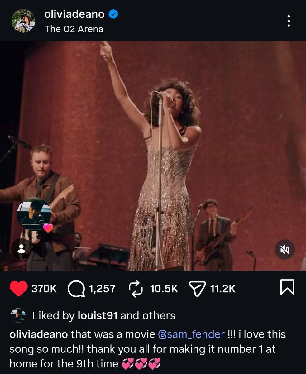 📱| Louis Tomlinson liked Olivia Dean’s IG post!