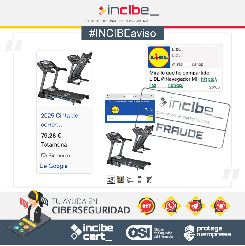 osiseguridad's tweet photo. ⚠#INCIBEaviso | Si encuentras productos del #LIDL a un precio muy bajo, cuidado, es un fraude. 

https://t.co/uezwDzLs9Z

#AvisosDeSeguridad #Ciudadanía https://t.co/60BzIb6aAe