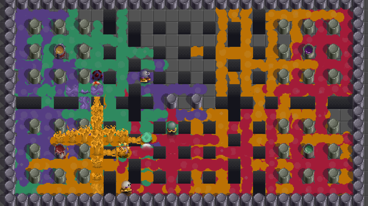 fullybugged's tweet photo. Dstroy 2 paint battles:
Safer for your walls, as fun for your kids? 😜🎨🎮

✨To Wishlist Dstroy 2 ✨:
➡️ https://t.co/AkoxqzPQfP 

| #indiegame #bomberman #gamedev #pixelart #paint | https://t.co/YBxZ7XQr9T