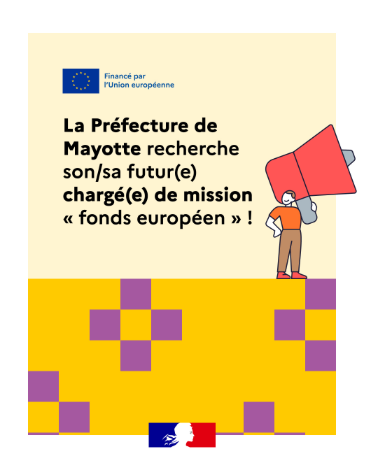 FSE_nat's tweet photo. 📢 La Préfecture de #Mayotte recrute son/sa futur(e) chargé(e) de mission « fonds européens » !
Poste basé à Mayotte – Télétravail possible
Date limite de candidature : 24 mai 2026
Candidatures (CV + lettre de motivation) à adresser sur le site employeur : https://t.co/0eh4CcvKNr https://t.co/I2ITqmGlSG