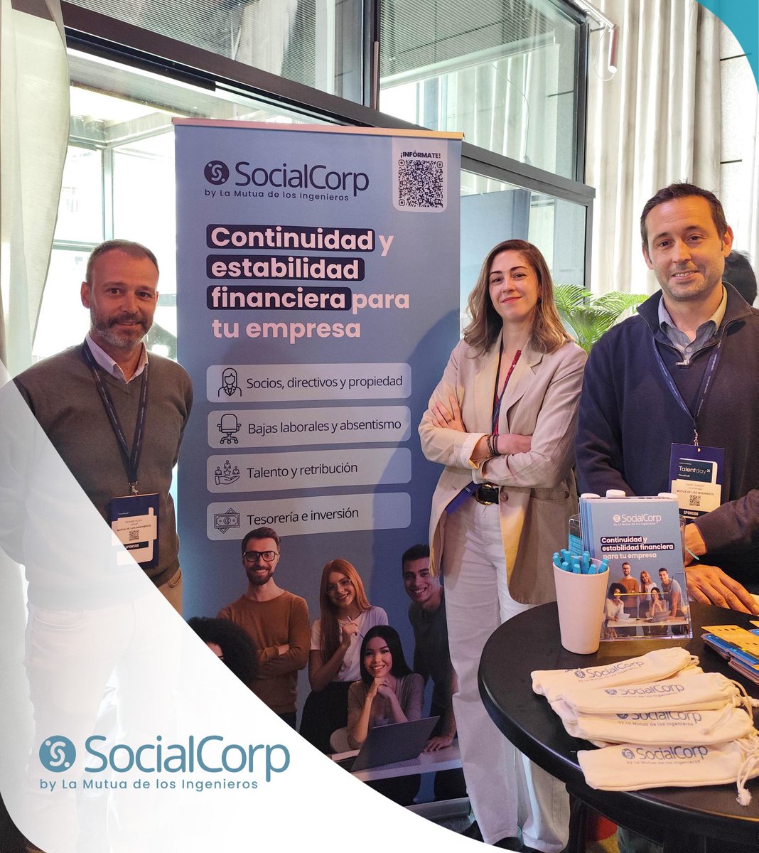 MutuaEnginyers's tweet photo. Hoy estamos en #TalentDay26 🚀

Desde nuestro stand hablamos de SocialCorp, la marca de previsión social empresarial de La Mutua de los Ingenieros, creada para proteger la estabilidad financiera de las empresas y el bienestar de sus equipos.

¡Si estás por aquí, ven a visitarnos! https://t.co/QWAgeLa76u