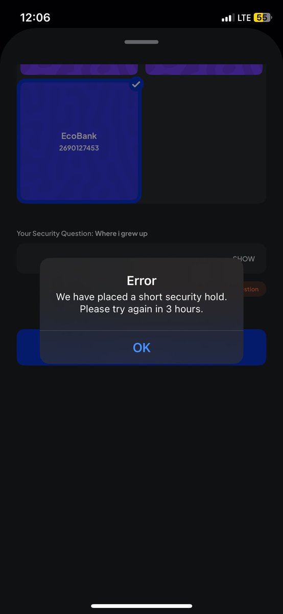 Acheloin's tweet photo. @piggyvest Anytime I try to withdraw, my account is places on security hold for three hours, for no reason at all! It’s not like I put an incorrect password or anything, you guys will just put it on hold…..even when I have emergency. This is the last time I’ll save money here. https://t.co/dyMwxCzrtK