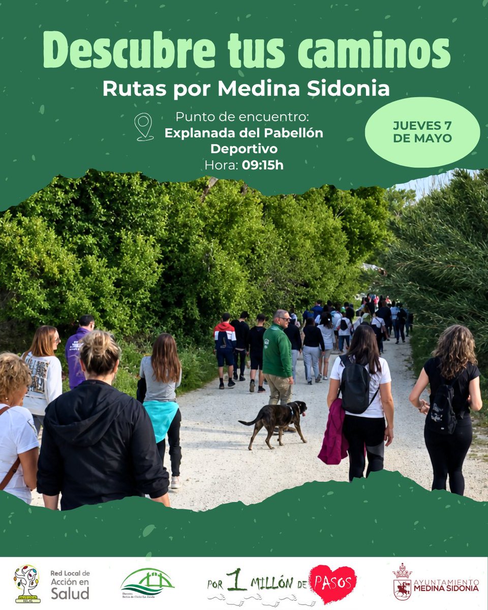 AndaluciaRELAS's tweet photo. #MedinaSidoniaRELAS #PlanLocaldeSalud
🌿 DESCUBRE TUS CAMINOS + “POR UN MILLÓN DE PASOS” 🌿
@aytomedinasidon   @BahiaJanda  @saludand 
@VidaSaludAnd https://t.co/TItWJ8YNBw