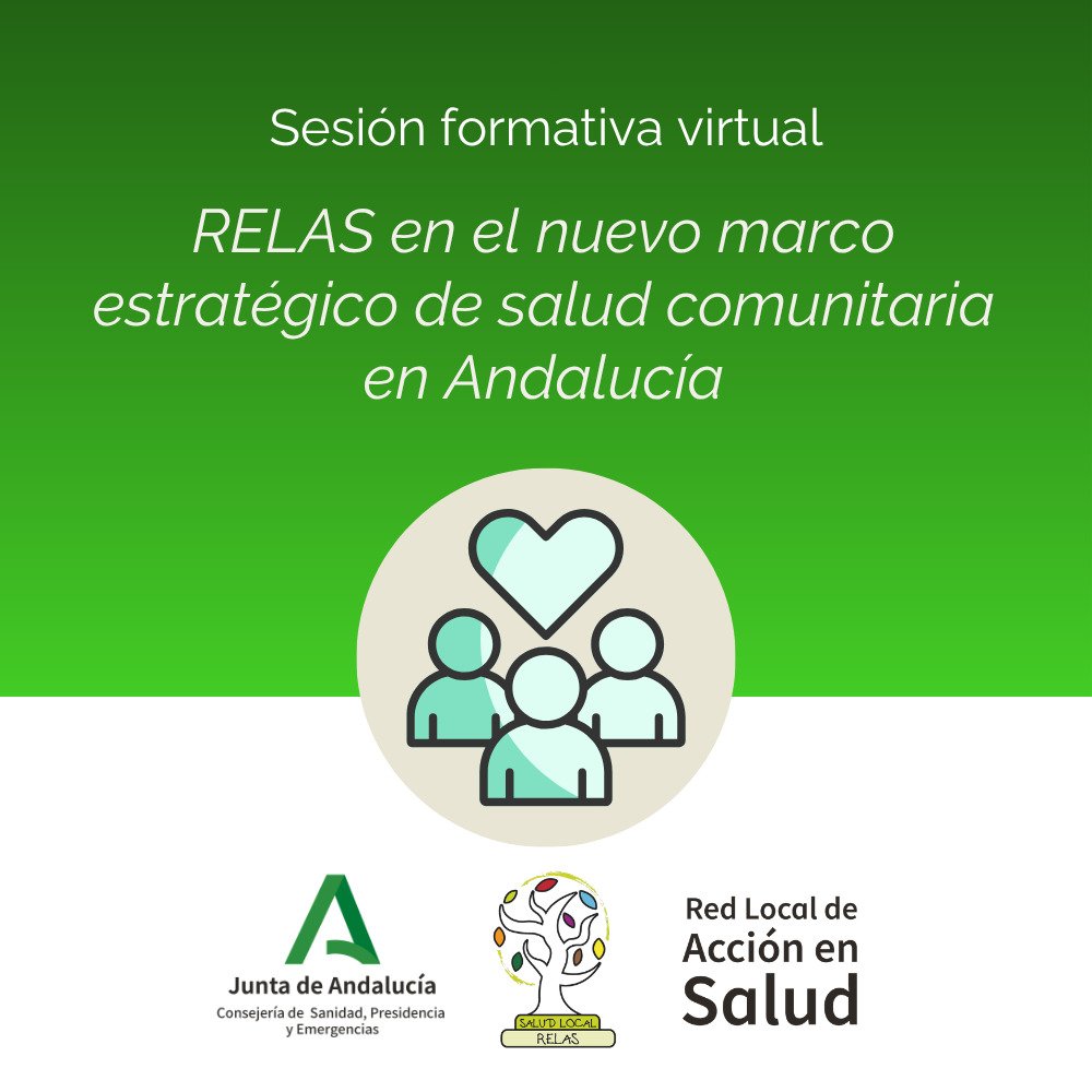 AndaluciaRELAS's tweet photo. Nueva sesión virtual: RELAS en el marco estratégico de salud comunitaria en Andalucía 🏘️

En esta sesión exploraremos cómo RELAS actúa como puente necesario entre municipios y estrategias autonómicas 
📅 29 mayo 🕘 09:00 💻 Online
📩 Inscripción 14 de mayo https://t.co/9eXk8HVUkO https://t.co/ch5hbrBAMI