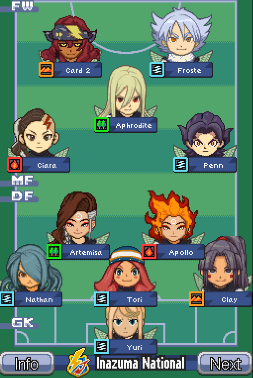 AxelRider44's tweet photo. Le dicen a mi yo de 10 años que iba a poder jugar al Inazuma Eleven 3 con personajes creados por mi mismo y hacía un backflip.

He aprovechado y he retocado el sprite de Tori para que sonría, que está muy seria en el original. https://t.co/bHhL4SE5vy