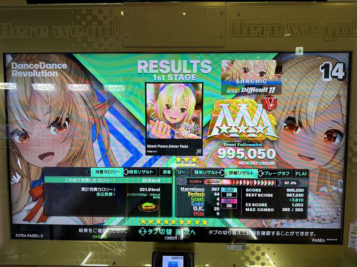 MJDkogasa's tweet photo. 【音ゲー】
買い物がてらに4時間音ゲー(･ω･三･ω･)ﾌﾝﾌﾝ
SDVX 新規17S 1曲
ポップン 人生初フルコン(1曲)
DDR 新規AAA 2曲

shooting star初見鳥は偉かったｳｵｵｵｵｱｱｱｱ\('ω' )/ｱｱｱｱｱｯｯｯｯ!!!!!
#エルフレ音ゲー部
#SDVX
#DDRworld
#ポップン https://t.co/ValDE8l2BG