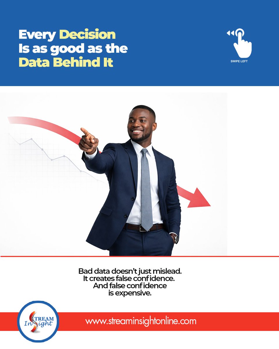 stream_insight's tweet photo. Bad data costs everyone equally. Businesses, NGOs, governments,  no one is exempt.
The difference between a good decision and a costly one? Data quality.
Get it right from the field.
#DataQuality #StreamInsight https://t.co/7195Mg9DYf