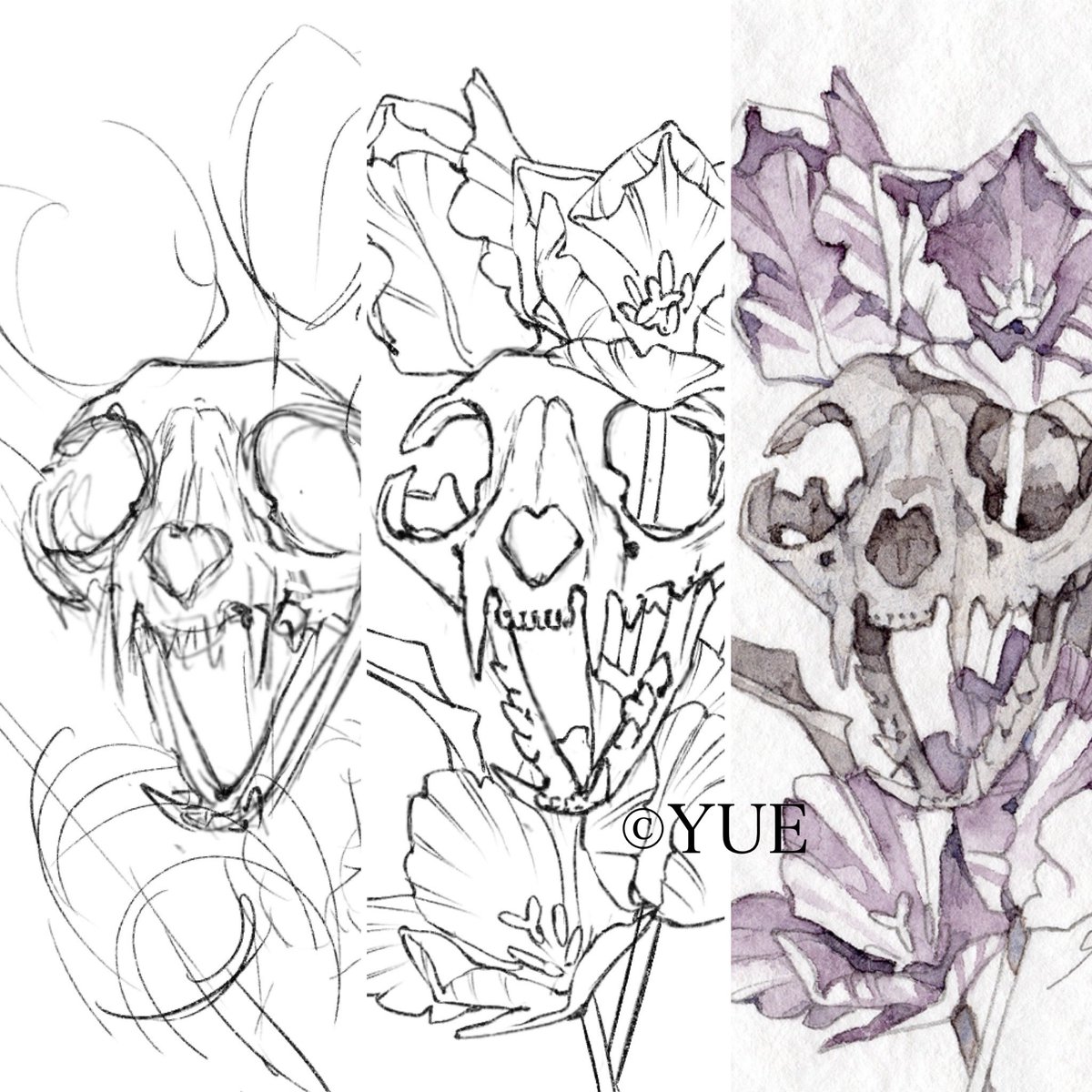 【一点物定価約¥70,000】 原画　イラスト　yue 水彩画　水墨画　Art YUE (@memento1113) / Posts / X