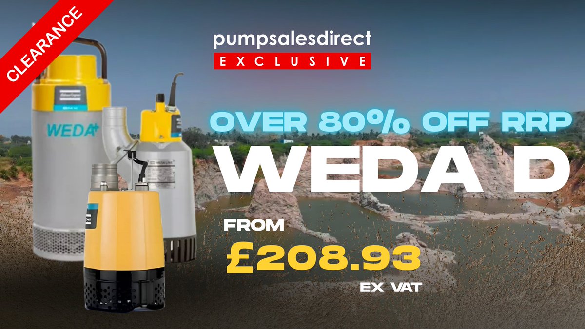 PumpSalesDirect's tweet photo. We’ve got WEDA D submersibles at over 80% off RRP while stocks last. If you need a dependable dewatering pump, now’s the time.

Built for dirty/clean water, and the kind of site conditions that usually shorten the life of a cheaper submersible.

Get Yours:
https://t.co/UZPu7zCuUO https://t.co/jrbQdO9S7I