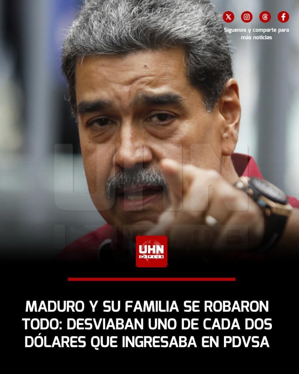 🇻🇪‼️| Un informe presentado por The New York Times revela que Nicolás Maduro y su familia desviaban uno de cada dos dólares que ingresaba a PDVSA. El destino del dinero eran cuentas fantasmas. En 2021 y 2022, PDVSA exportó petróleo por 11 mil millones de dólares: a la empresa no