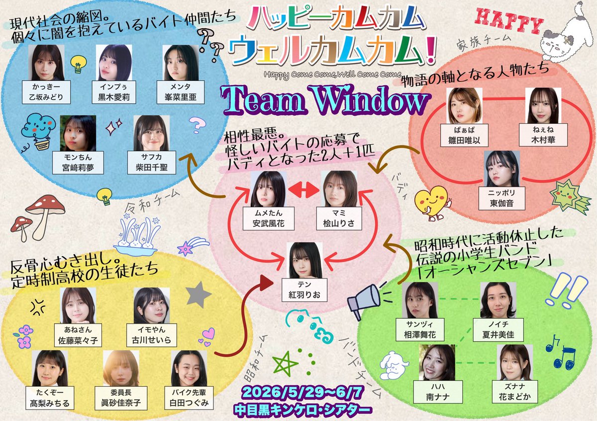 nos_enter's tweet photo. 木村華　続報
「ハッピーカムカムウエルカム」
Team  window

 続報です！

ぜひ、ご覧に来てください https://t.co/hOZ80ndvUl