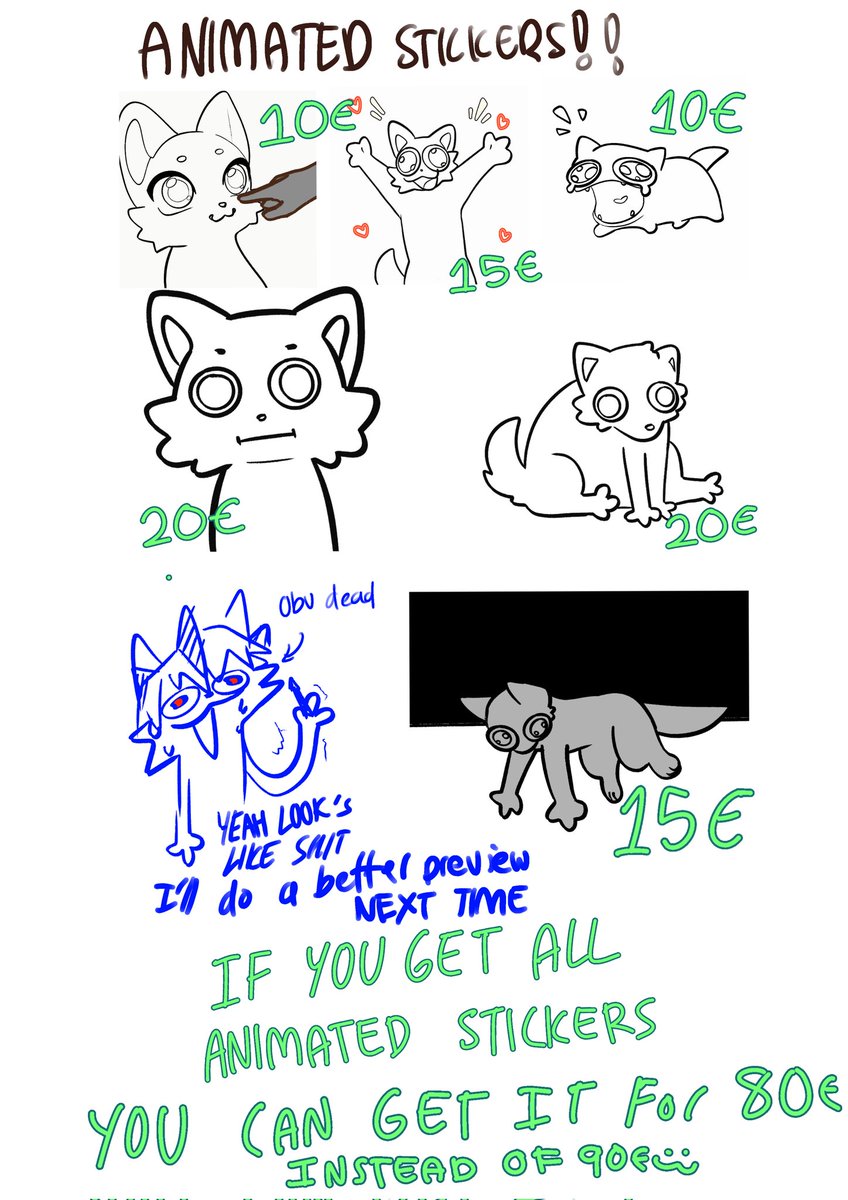 NSFWNiu's tweet photo. Stickers for sale!
Around 45€!

I'm gonna make one for myself soon!!
Love these sillies
@niu_official (discord) contact me if you're interested! Muwhehe

There are other stickers if you want!
#ych #animation #ychforsale #furry https://t.co/1ioCvOo5v7