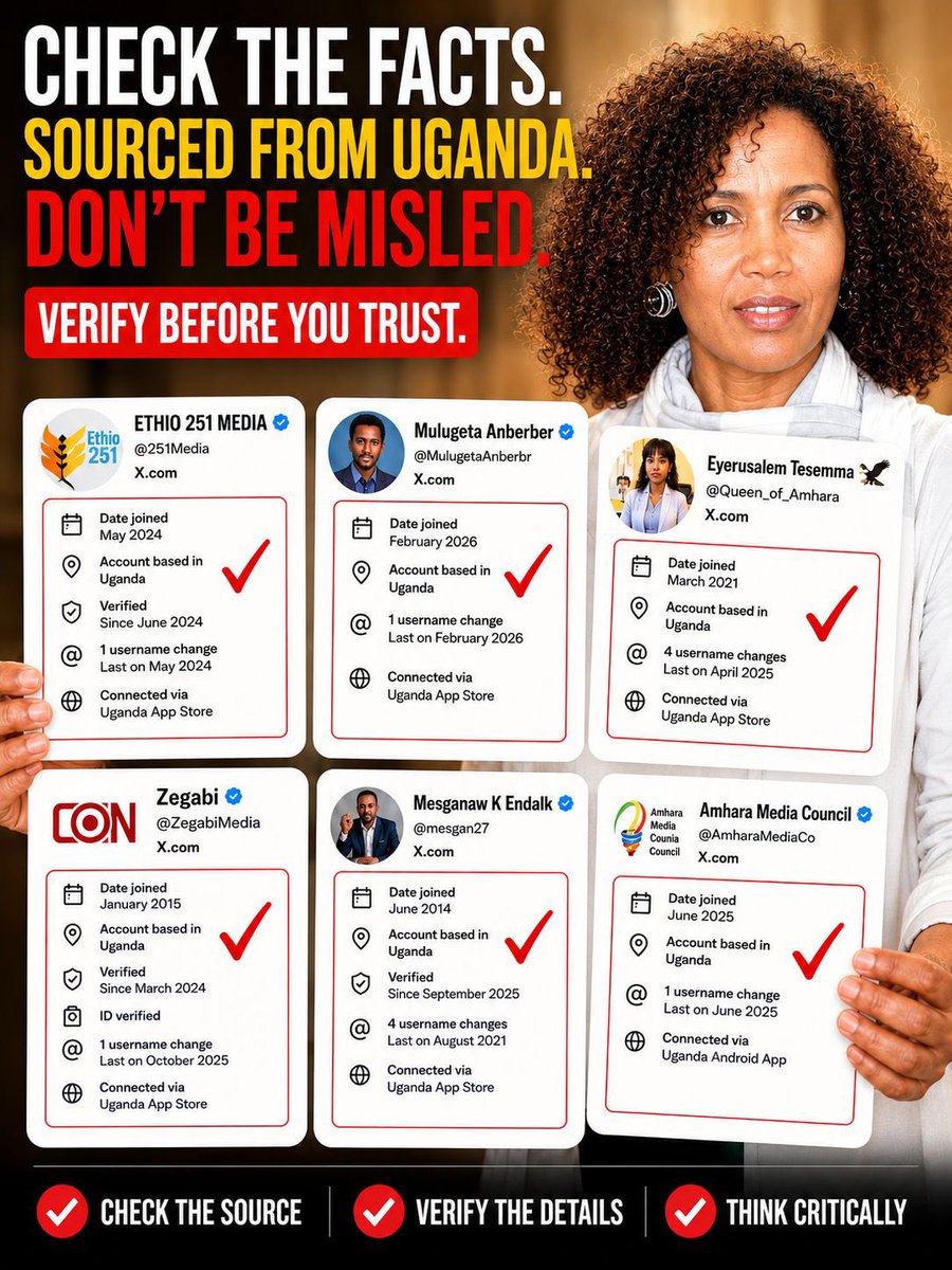 Find out who’s behind these so called “Amhara Fano” accounts based in Uganda. Watch out for the Ximdo trap. Know the facts. Enemy lurks behind.🤔