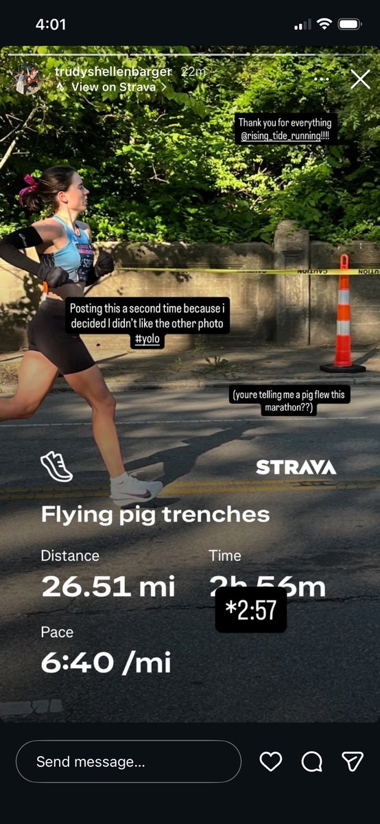 CoachDeke's tweet photo. I spy speeeeedy alumni! So so so very proud of Trudy for placing top 5 female in 2:57 at the PIG! Keeping tradition going with our ribbons 💗 @AHSRaptorsAD @ahsgirls_xc #proudcoach #theteamISfamily https://t.co/kCyAEtn90M