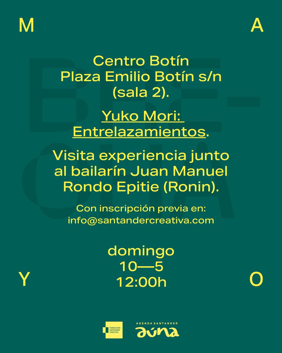 centrobotin's tweet photo. 📅 Domingo 10 de mayo | 12:00 h

En el Centro Botín: visita experiencia a la muestra “Entrelazamientos”, la primera exposición monográfica en España de la artista japonesa Yuko Mohri. https://t.co/SrU3Op8BM6