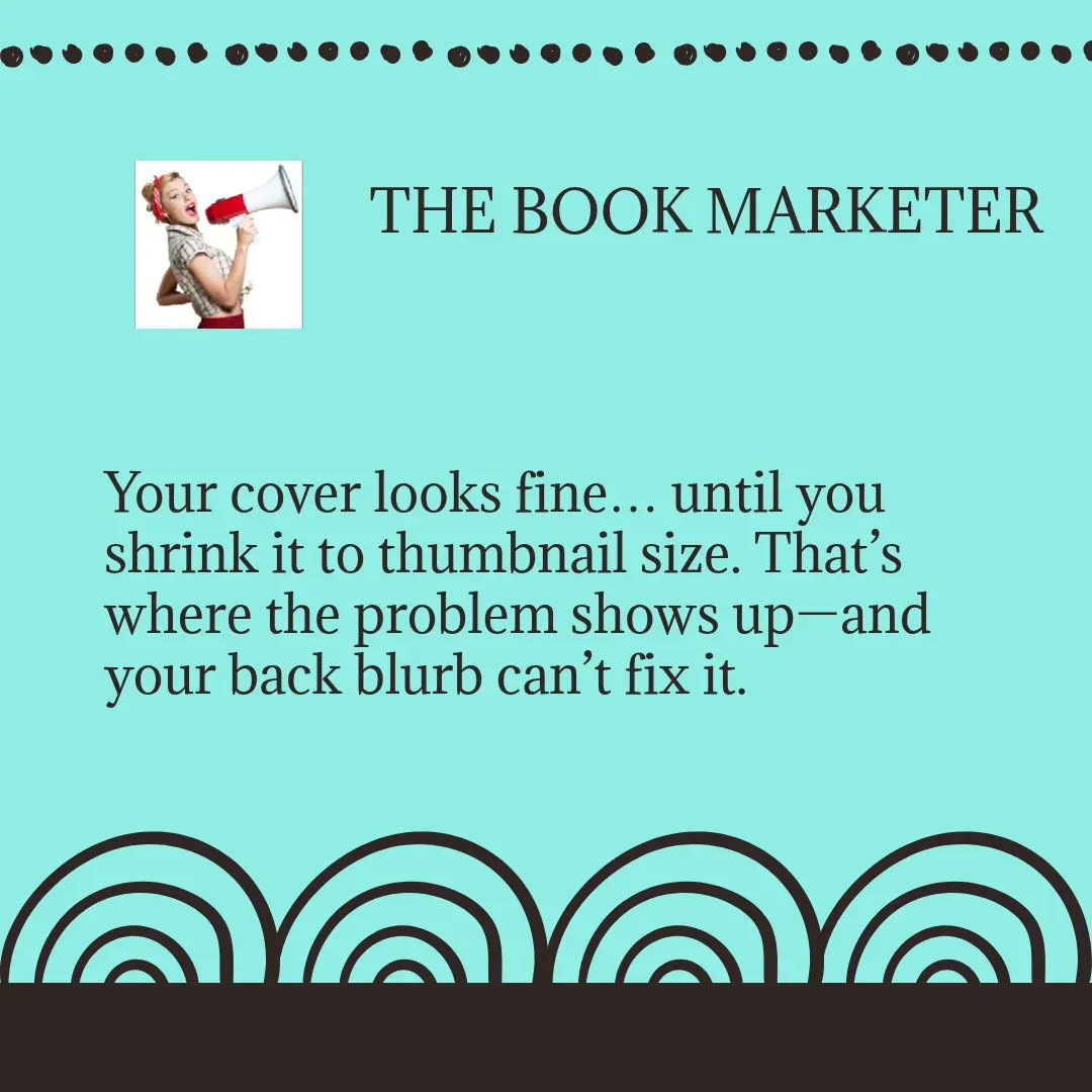 bookmarketer's tweet photo. Your cover looks fine… until you shrink it to thumbnail size. https://t.co/NneFLWf253