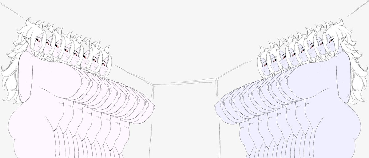 人造人間21号をただ量産して睨み合わせただけ。2pカラーみたいに色だけちょい変え。どんなおっぱいでも必ず潰す&amp;絶対に潰されない特盛改造＋相手のおっぱいを潰すまで永遠に止まらないプログラム＋体力切れのない永久エネルギー炉とかを詰め込んだ終わりのないデスマッチとか想像してます。