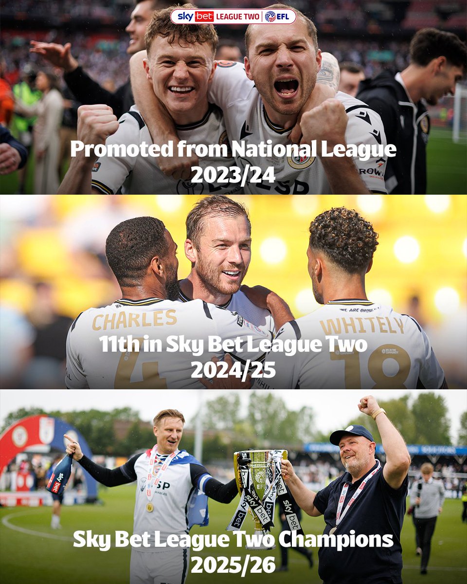 SkyBetLeagueTwo's tweet photo. 👑 Champions in just their second #EFL season!🏆

What a journey @bromleyfc are on 🤍

#SkyBetLeagueTwo https://t.co/uoU5q19eMj