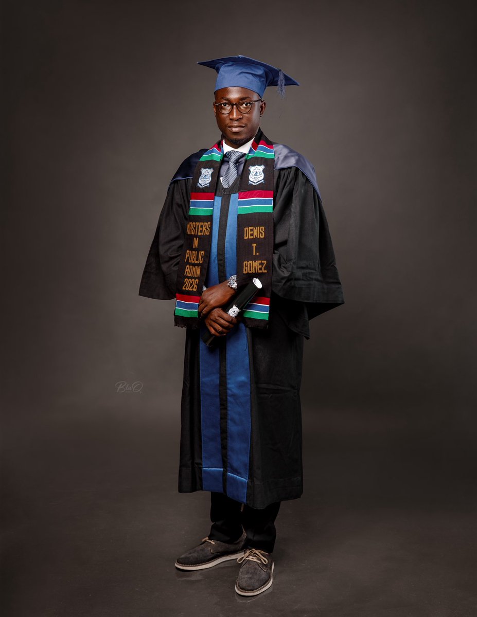 DeeTambuGomez's tweet photo. CHAPTER SIX

SCHOOL OF GRADUATE STUDIES AND RESEARCH
Subsection 5:5 Ornatus Plena Veste Academica

Gratitude to God, parents, family, mentors, and Caritas Gambia for unwavering support. Their influence shaped this journey. Next chapter beckons. 

#AdunaAmutSolloh 😁
#LBG https://t.co/68f1Q6vzin