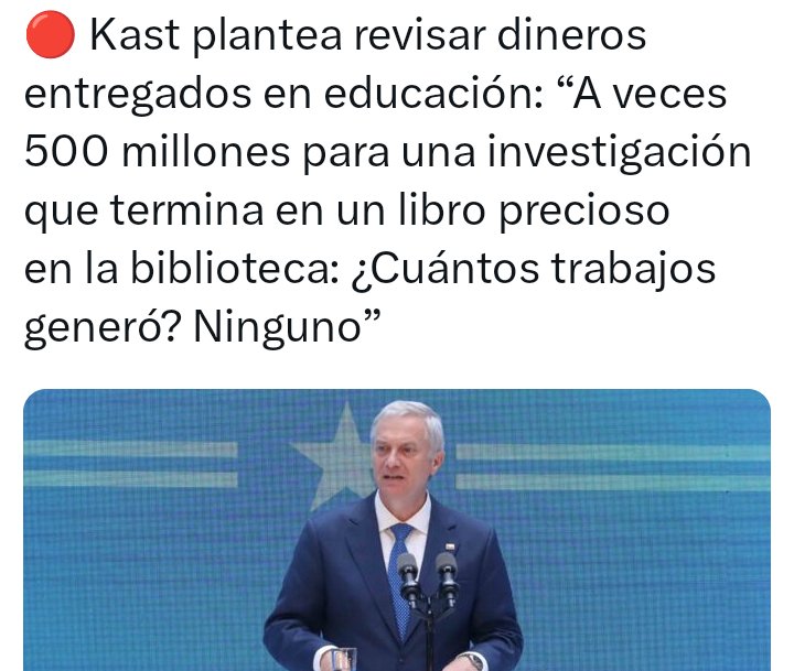 Kast cree que el agua de los ríos se pierde cuando llega al mar, desconociendo el ciclo del agua. Cree que la tierra por estar húmeda es un humedal.
Y ahora, desprecia el valor de un libro y el trabajo para desarrollarlo.

Es el presidente más estúpido en la historia de Chile.