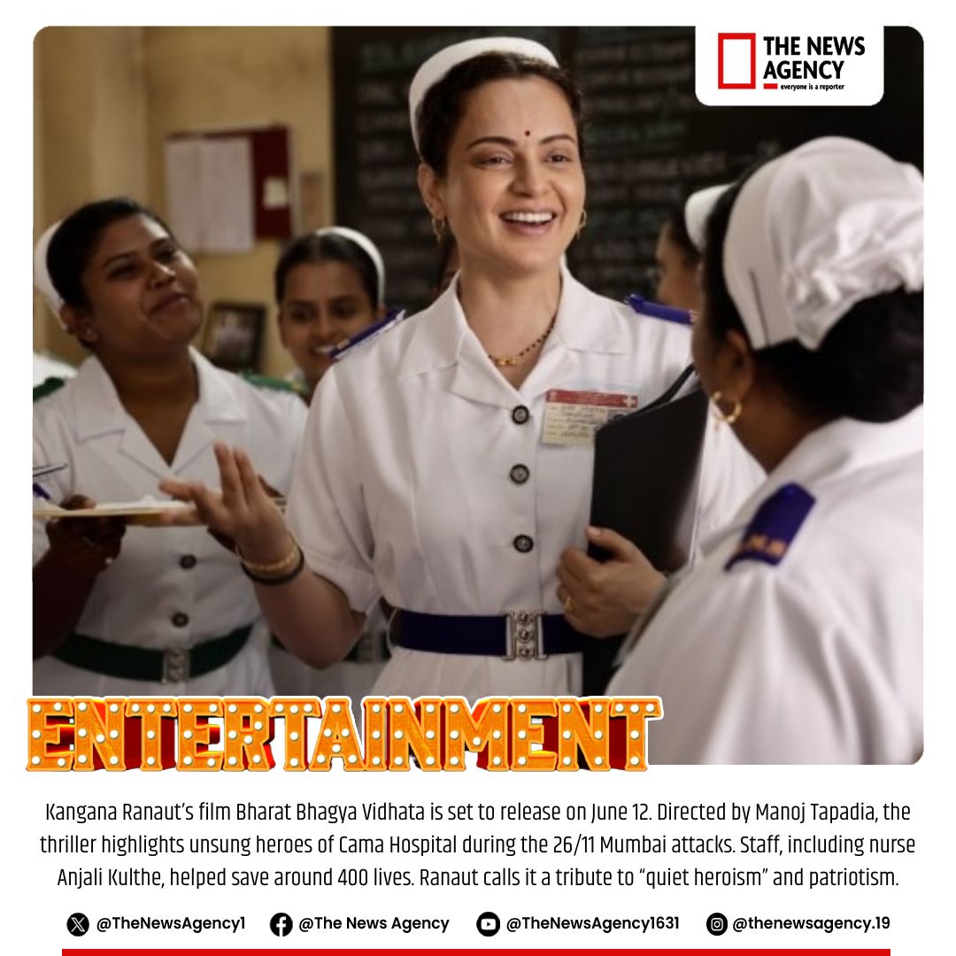 TheNewsAgency1's tweet photo. #BharatBhagyaVidhata #KanganaRanaut #BollywoodNews #MovieRelease #June12Release #26_11 #MumbaiAttacks #UnsungHeroes #DeshBhakti @KanganaTeam https://t.co/TrIBMdU0Bc