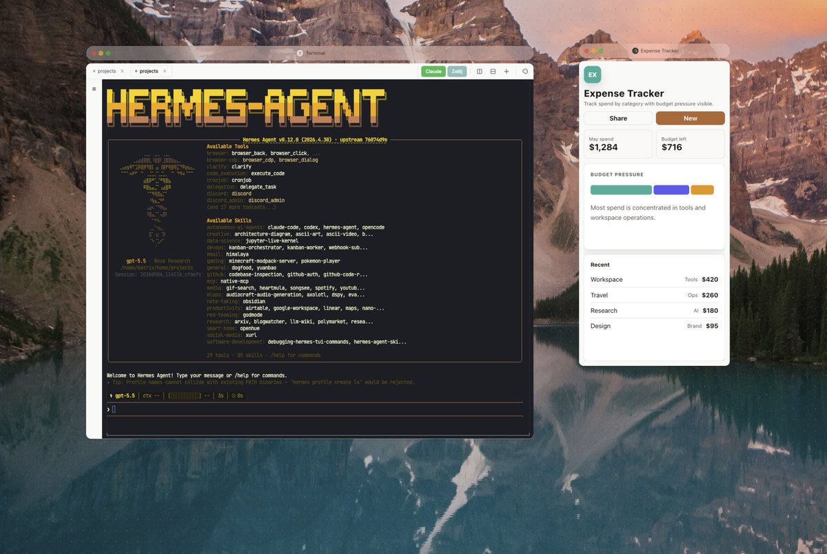 thehamedmp's tweet photo. making hermes 🤝 matrix stronger than ever

will add possibility for hermes (@NousResearch x @joinmatrixos ) to use matrix integrations and infra, so setup becomes as smooth as possible

examples are gmail, calendar, discord, ... integrations + our native desktop and mobile app https://t.co/vIOg67tuLJ