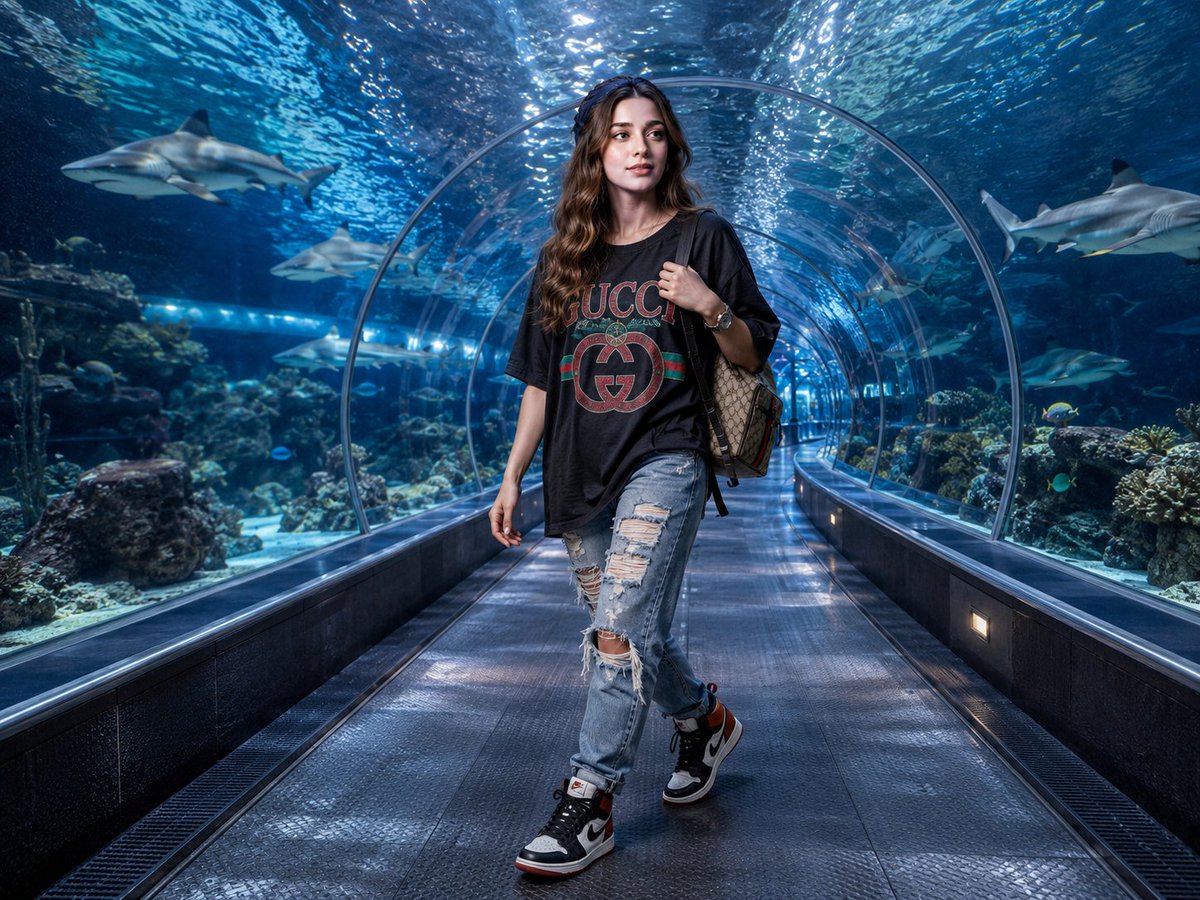 Luxury Streetwear Shark Tunnel Portrait