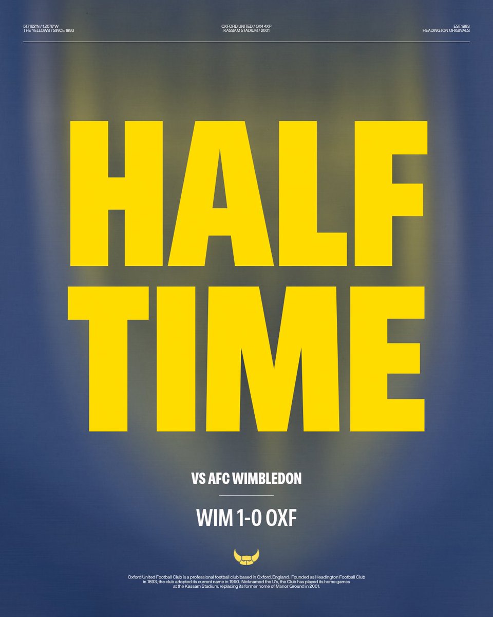 AcademyOUFC's tweet photo. ⏸️Behind at the break

🟡🔵 #OUFC | HT: 1-0 https://t.co/yIUL5dP04j