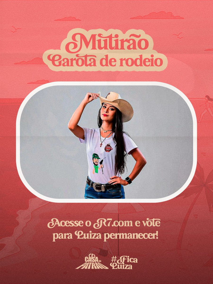 LuizaParlote's tweet photo. 🤠 MUTIRÃO GAROTA DE RODEIO INICIADO! 🤠

📥 A cada 10 votos na LUIZA, deposite um emoji aqui.

⚠️ O voto é para FICAR, vote na LUIZA!

🎯 META: 500 de respostas!
⏰ ENCERRA ÀS 11h!

👉🏻 https://t.co/9qWJhOnNiN

#FicaLuiza #CasaDoPatrão https://t.co/ndgJwzAneF