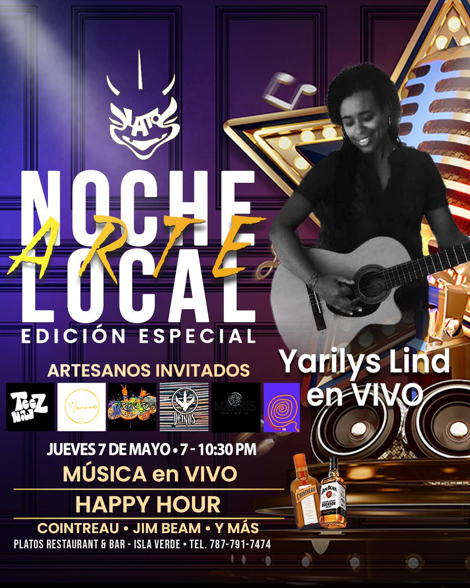 PlatosRestBar's tweet photo. ✨ Noche de Arte Local en Platos 🎨
Mañana, en Platos Restaurant, celebramos el talento de nuestros artistas locales en una velada llena de creatividad y buena vibra.
Disfruta de una noche donde el arte cobra vida, el ambiente se siente especial y, por supuesto, no puede faltar la excelente comida que tanto te gusta.
🍷 Arte
🎶 Buen ambiente
🍽️ Buena comida
Ven con tus amistades, apoya lo local y vive una experiencia diferente en Platos. ¡Te esperamos! ✨