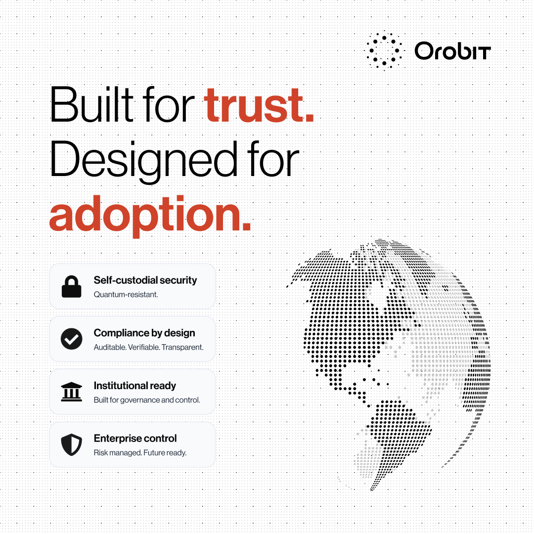 Orobit_Official's tweet photo. Enterprise adoption of digital assets is not being held back by lack of interest.

It is being held back by risk.

Custody risk.
Compliance uncertainty.
Audit complexity.
Security assumptions that may not survive the next decade.

For institutions, “innovative” is not enough. Infrastructure has to be verifiable, governable, and built around the realities of enterprise risk management.

That is where we are focused at Orobit.

We are building Bitcoin-native infrastructure designed to help enterprises engage with tokenised assets without compromising on control, transparency, or compliance.

Our approach is quantum-resistant by design, patent-protected, and built for auditable asset infrastructure from the ground up.

The goal is not simply to bring more assets on-chain.

It is to make digital asset infrastructure credible enough for serious organisations to use.

Because enterprise adoption does not happen when technology becomes exciting.

It happens when risk becomes manageable.

#Orobit #Bitcoin #DigitalAssets #Compliance #QuantumSecurity