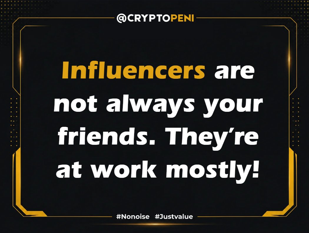 Cryptodreamer__'s tweet photo. Influencers are not always your friends. They’re at work mostly! https://t.co/jrKymS52ej