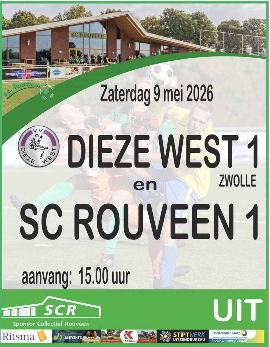 scrouveen's tweet photo. Zaterdag om 15.00 uur in Zwolle @vvDiezeWest1 - @scrouveen https://t.co/AE6WLXFulc