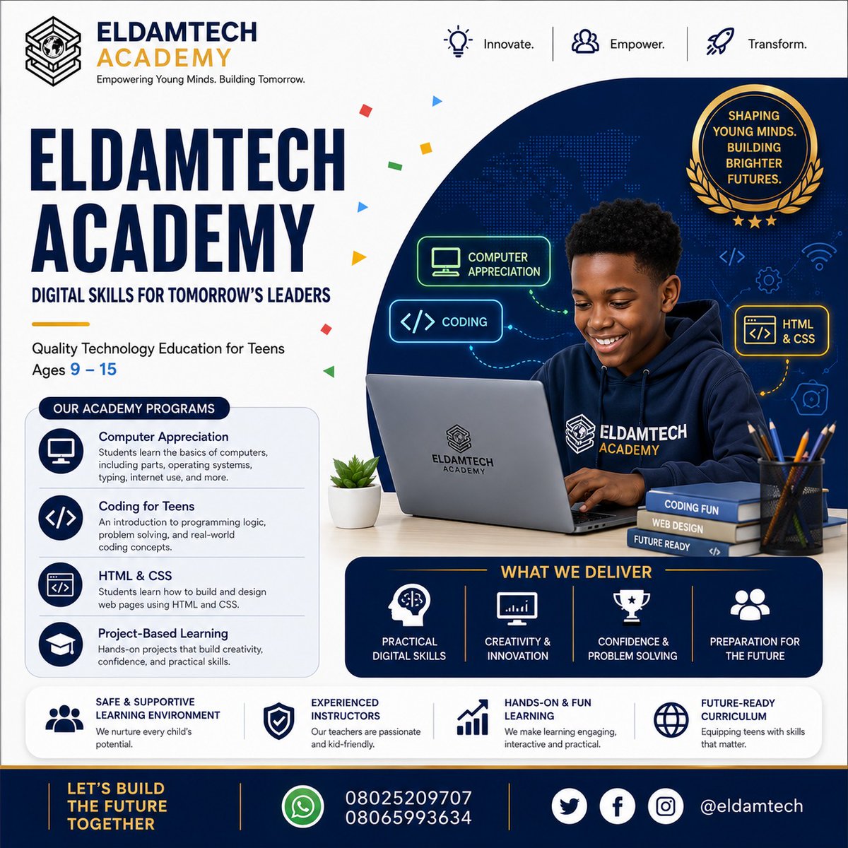 Eldamtech's tweet photo. Coding for teens. https://t.co/jl62Ia8WrP