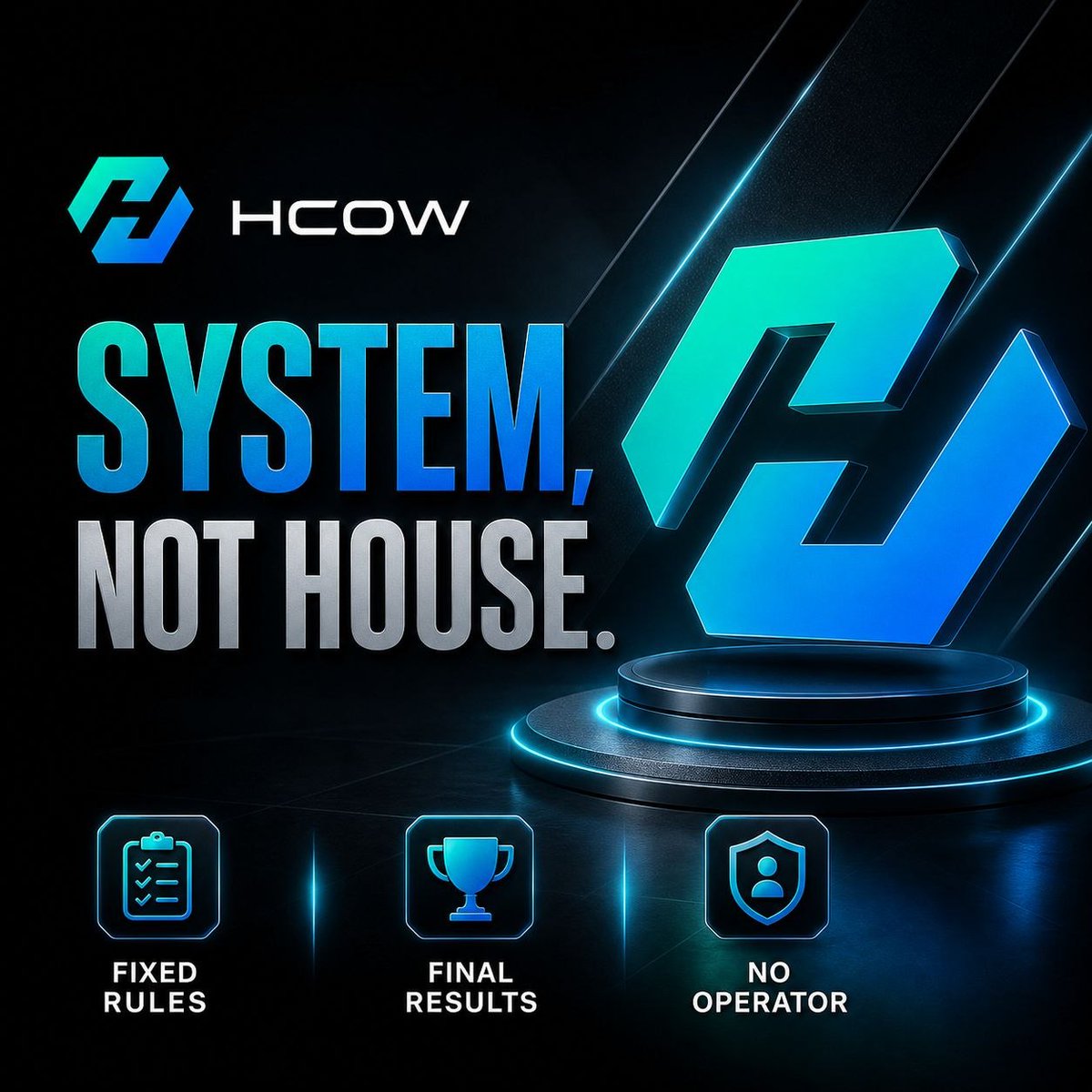 You don’t play against a house on HCOW.

You interact with a system.

Rules are fixed.
Outcomes are generated.
Results are final.

No operator in between.
