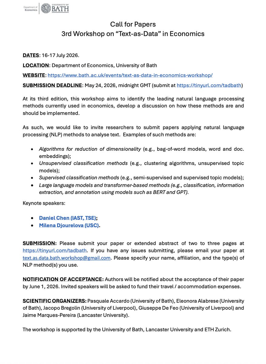 Department of Economics @ University of Bath tweet media