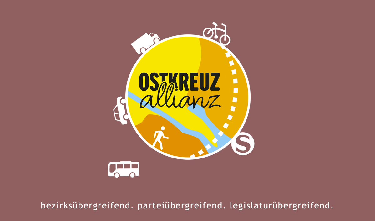 BI_A100's tweet photo. #OstkreuzAllianz = Bündnis für Verständigung. Über Bezirksgrenzen hinaus sehen wir uns Mobilitätsbedürfnisse &amp; Lösungen an. Gerade der drohende Weiterbau der #A100 wird die Lebensqualität der betroffenen Kieze verändern &amp; stellt uns vor Herausforderungen. https://t.co/nvw7bTV4Zf https://t.co/8Q1hH7bnj8