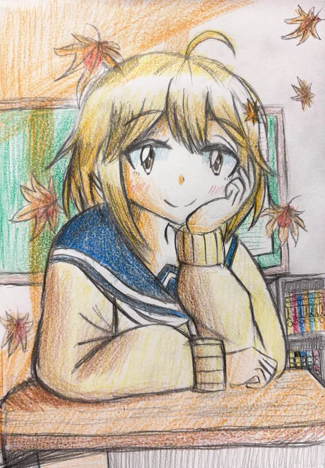 もつりん△さん ちの子の秋川楓ちゃんを描きました! #よその子