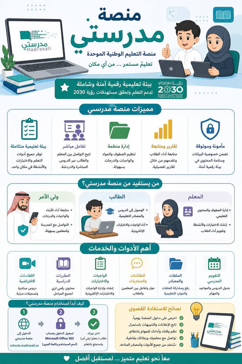 Jenaan26's tweet photo. 📌منصة مدرستي - منصة التعليم الموحدة .. https://t.co/lalk7RZLuj