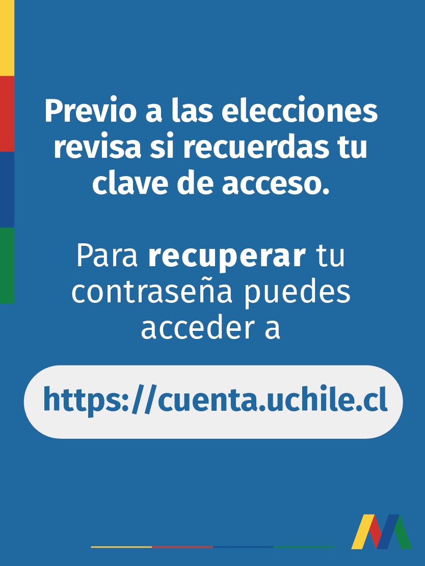 Mizala2026's tweet photo. ¡Quedan solo 6 días para las elecciones de Rectoría de la Universidad de Chile!

Por primera vez la votación serán electrónica y tendrás que ingresar al sistema con tu cuenta Uchile o cuenta pasaporte. 

Acá comparto los detalles que debes considerar para votar este martes 12 de mayo.
