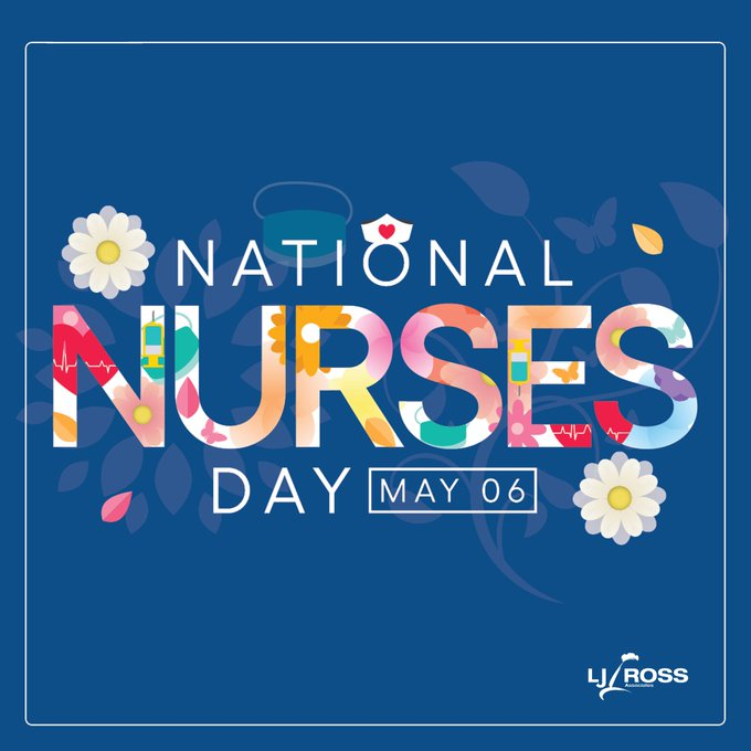LJRossAssociate's tweet photo. Happy National Nurses Day! 💙

To all our frontline heroes, thank you for your courage, compassion, and dedication today and every day.

#NursesWeek2026 #ThankYou #FrontlineHeroes https://t.co/l7Myh3yU2N