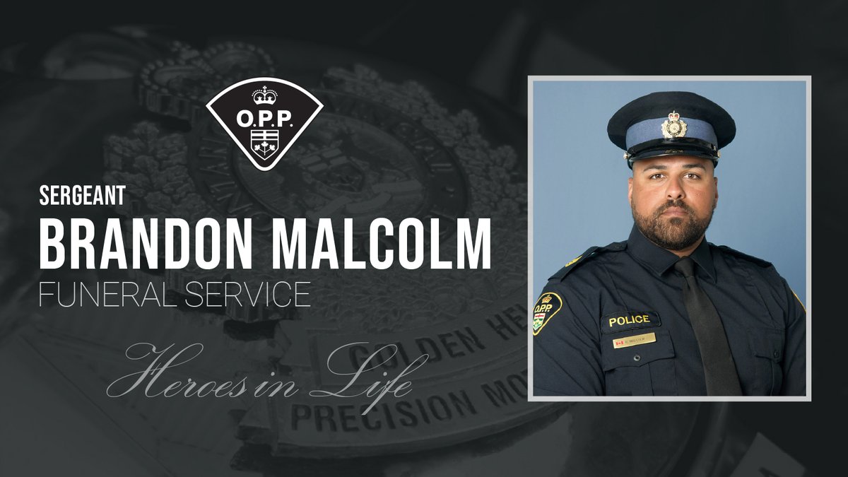 OPP_News's tweet photo. Today, we come together to honour and remember the life of OPP Sergeant Malcolm. A livestream of the service will be available to the public on the #OPP YouTube page beginning at 10:30 a.m. for those who wish to pay their respects.

🔗 https://t.co/UCZMRc7IjB

#HeroesInLife https://t.co/Ltcavr5rWL