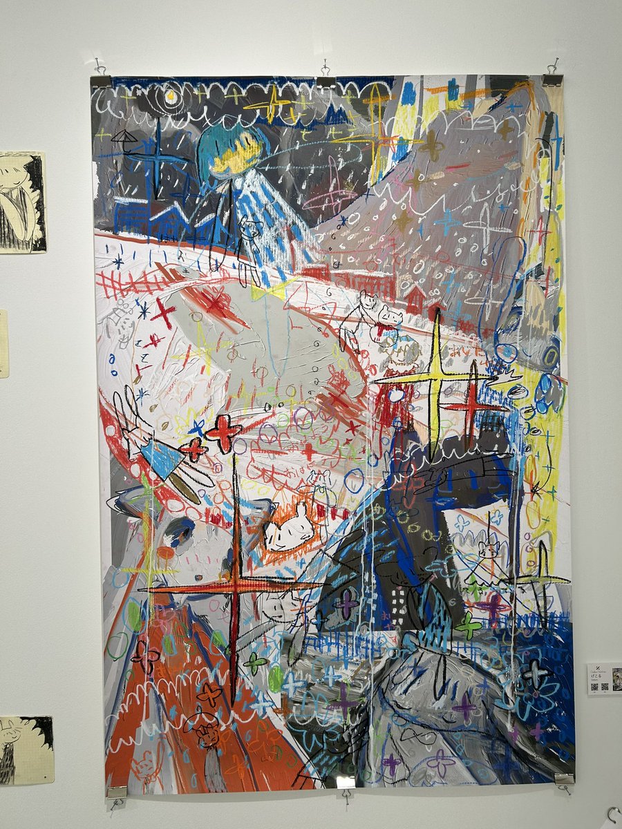 koskie_tsuda's tweet photo. 『WHAT CAFE EXHIBITION vol.45 :ON PAPER:Art and Print Market』

なんだか湾岸のお洒落地区で「うぅ…」となりましたがげこるさん(@gekoruna )のこの大きな作品をうちに飾ってみたい欲を高まらせて帰ってまいりました。とてもよいきがするぞ https://t.co/mhfWYj9g0l
