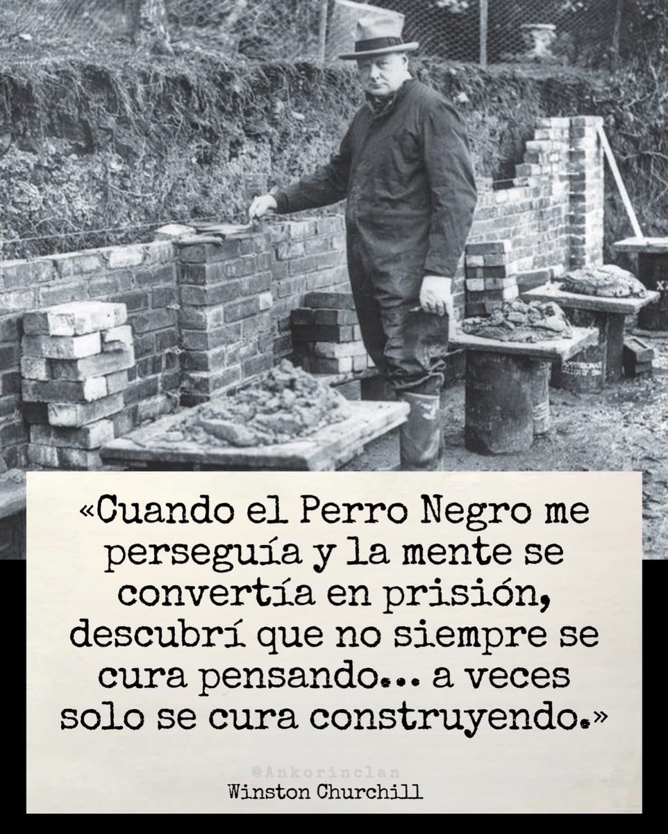 Buenos días ☀️ 

Winston Churchill pasó años luchando contra algo que ni el poder ni la inteligencia podían derrotar. 

Lo llamaba su “Perro Negro”, una sombra que lo acompañó durante gran parte de su vida y que hoy reconoceríamos como depresión. 

Durante décadas buscó una forma